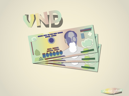 vietnam dong money paper vector designのイラスト素材