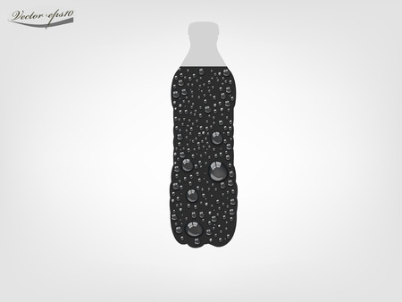 vector of cola bottle from transparent water dropのイラスト素材