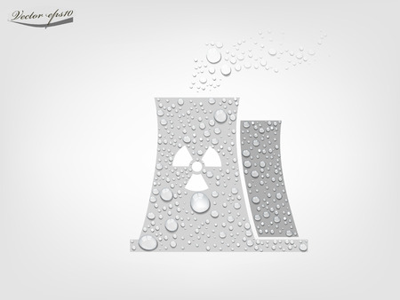 nuclear power plant from transparent water drop vectorのイラスト素材