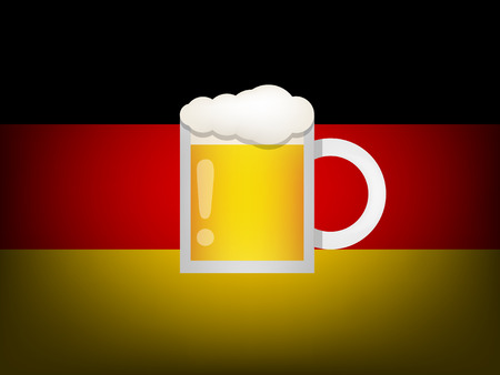glass of beer on germany flagのイラスト素材