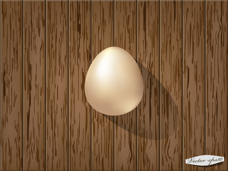 raw egg on wood tableのイラスト素材