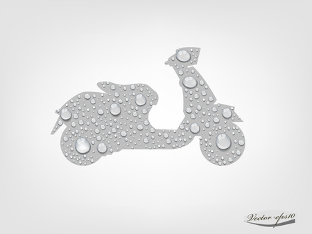 scooter from transparent water drop vectorのイラスト素材