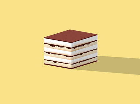 beautiful design of tiramisu cake ,colorful dessert concept designのイラスト素材