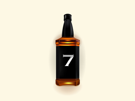 A realistic illustration vector of a bottle of whiskey on light color background.のイラスト素材
