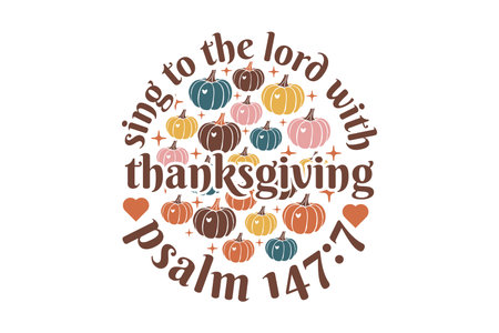 Fall & Thanksgiving, Christian SVG T-shirt Designのイラスト素材