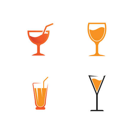 glass juice logo vector temlate designのイラスト素材