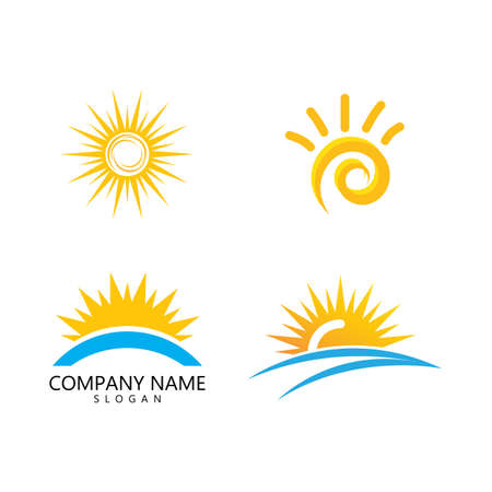 sun ilustration logo vector icon templateのイラスト素材