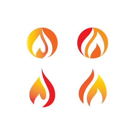 Fire flame Logo Template vector icon Oilのイラスト素材