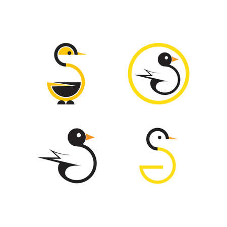 duck logo icon vector template designのイラスト素材