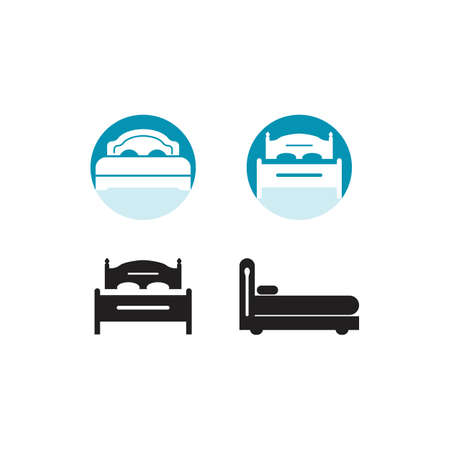 bed logo vector icon template illustrationのイラスト素材