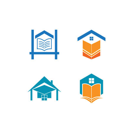 home school logo icon vector illustrationのイラスト素材
