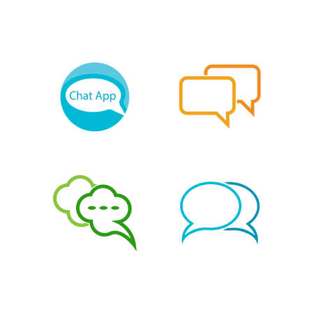 Speech bubble icon Logo template vectorのイラスト素材