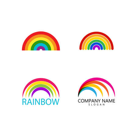 Rainbow logo vector template illustrationのイラスト素材