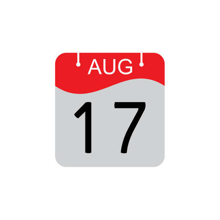 August flat calender icon template vector