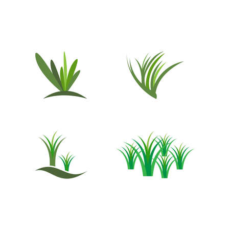 Grass logo vector template illustrationのイラスト素材
