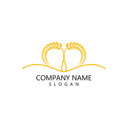 Agriculture wheat Logo Template vector icon designのイラスト素材