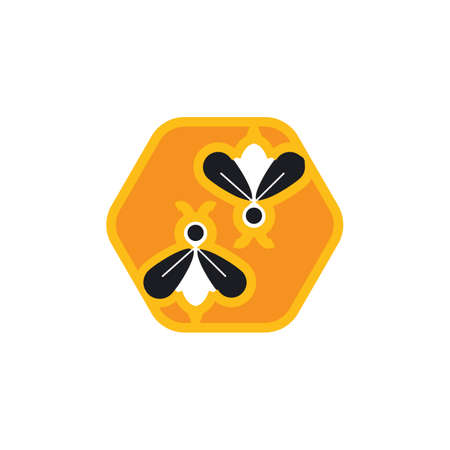 Bee Logo Template vector icon illustration designのイラスト素材
