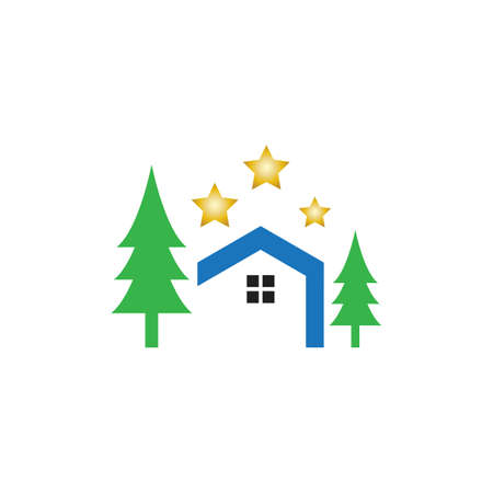 home christmas vector template illustration designのイラスト素材