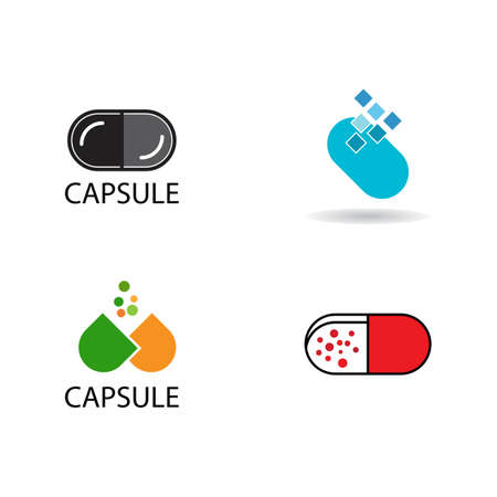 capsule logo icon vector templateのイラスト素材
