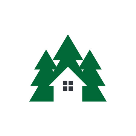 pine tree christmas vector icon template illustrationのイラスト素材