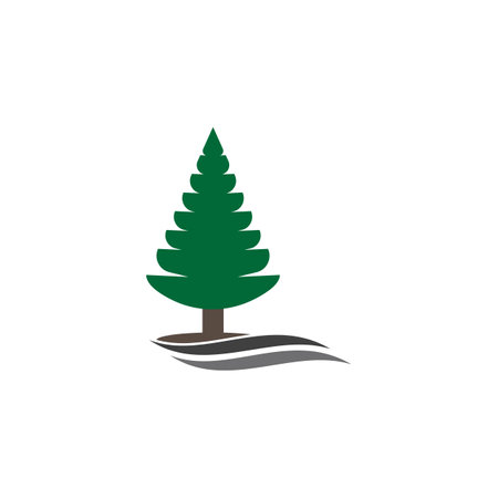 pine tree christmas vector icon template illustrationのイラスト素材