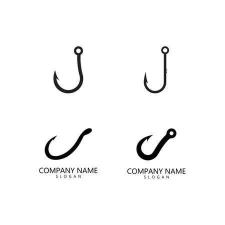 fishing hook logo icon vector template illustrationのイラスト素材