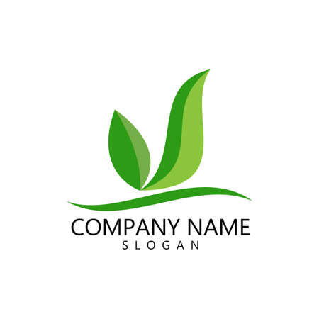 Green leaf logo ecology nature element vector iconのイラスト素材
