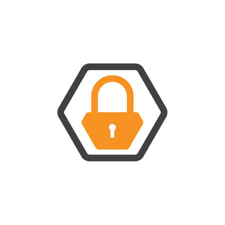 padlock logo icon vector template illustration
