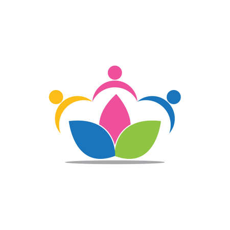 Adoption and community care Logo template vectorのイラスト素材