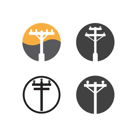 power pole logo vector icon illustrationのイラスト素材