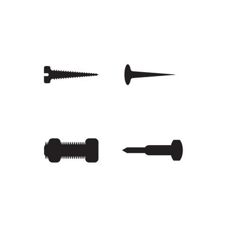 screw nail vector logo icon illustrationのイラスト素材