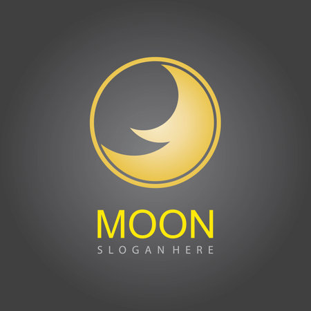 Moon illustration logo vector templateのイラスト素材