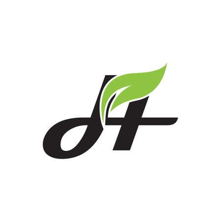 Leaf with letter logo vector icon illustrationのイラスト素材