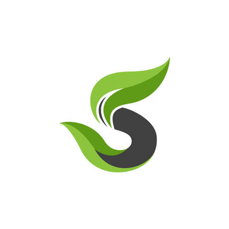 Leaf with letter logo vector icon illustrationのイラスト素材