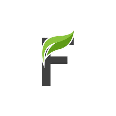Leaf with letter logo vector icon illustrationのイラスト素材