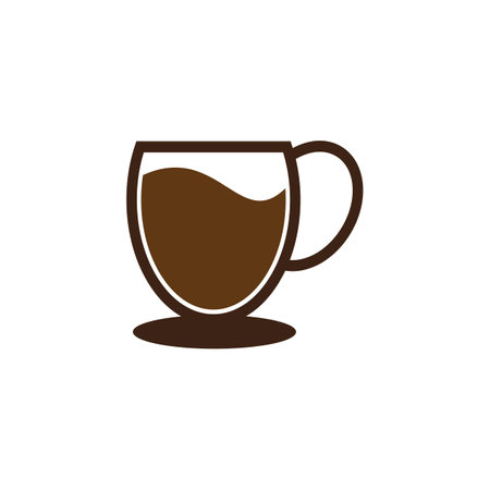 coffee glass logo icon template vectorのイラスト素材