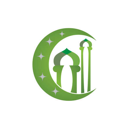 Ramadan kareem mosque logo vector illustrationのイラスト素材