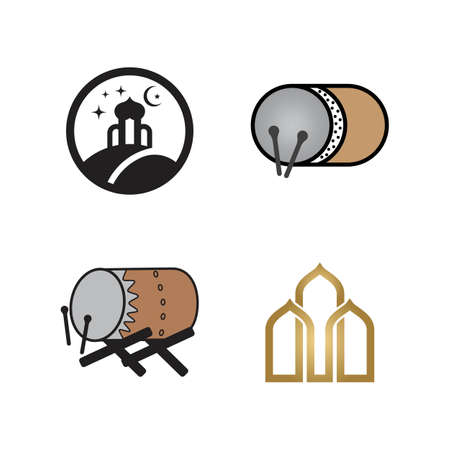 Ramadan kareem mosque logo vector illustrationのイラスト素材