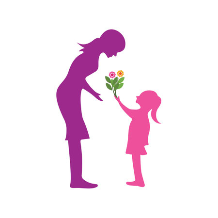 Mother day baby logo vector icon illustration designのイラスト素材