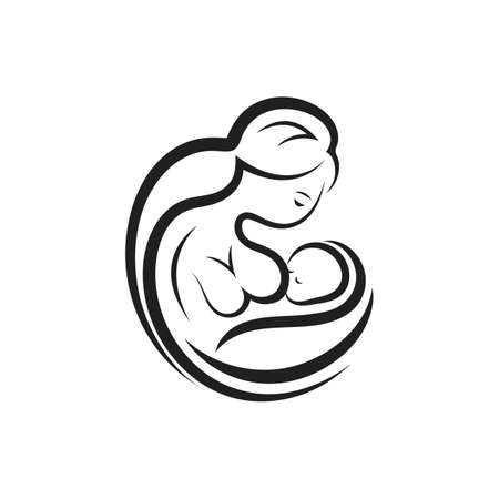 Mother day baby logo vector icon illustration designのイラスト素材
