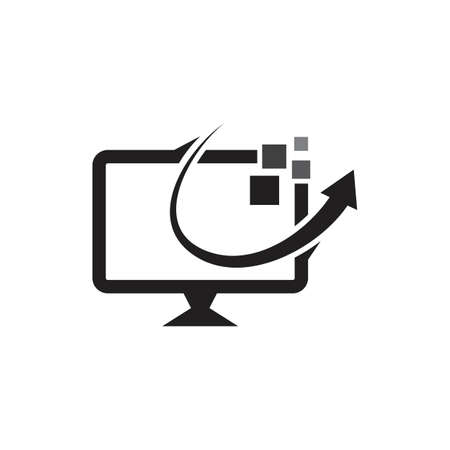 Computer monitor logo vector illustration icon designのイラスト素材