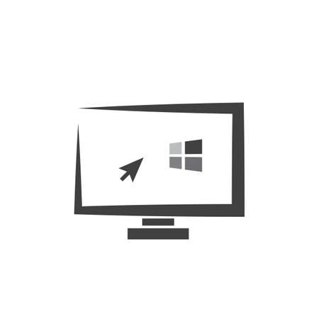 Computer monitor logo vector illustration icon designのイラスト素材