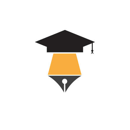 toga cap education logo template vector illustrationのイラスト素材