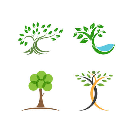 Tree ecology logo vector icon illustration designのイラスト素材