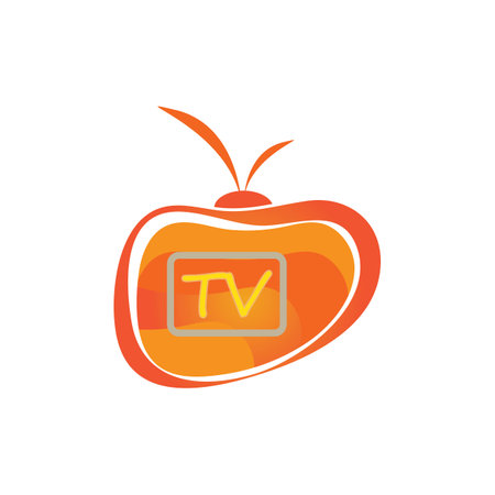 TV logo design flat icon illustration vectorのイラスト素材