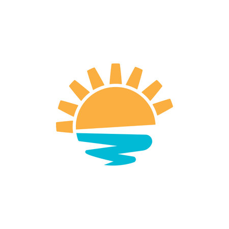 sun illustration logo vector icon templateのイラスト素材