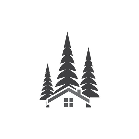 pine tree christmas vector icon template illustrationのイラスト素材
