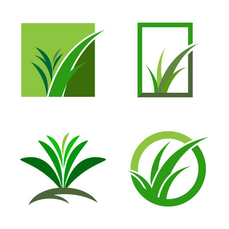 Grass green logo vector template designのイラスト素材