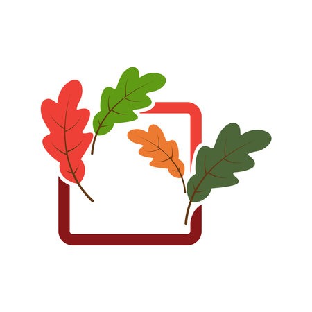 Oak leaf  Autumn icon vector design templateのイラスト素材