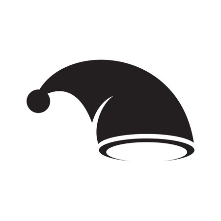 Christmas Santa Claus Hats With Shadow Set. New Year Red Hat Isolatedのイラスト素材